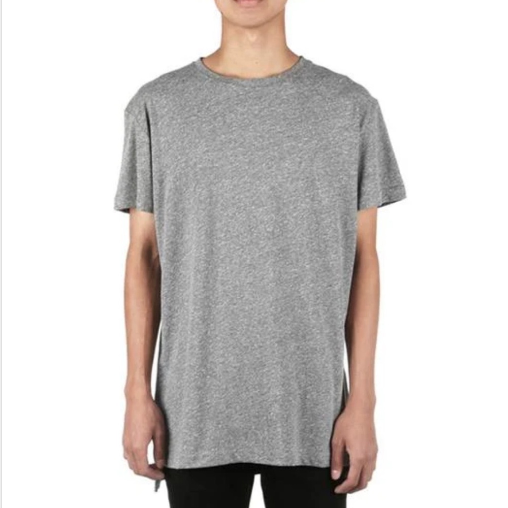 KNYEW Keeping New York Everywhere Basic Hi-Lo Sweater Short Sleeve Shirt Tee L